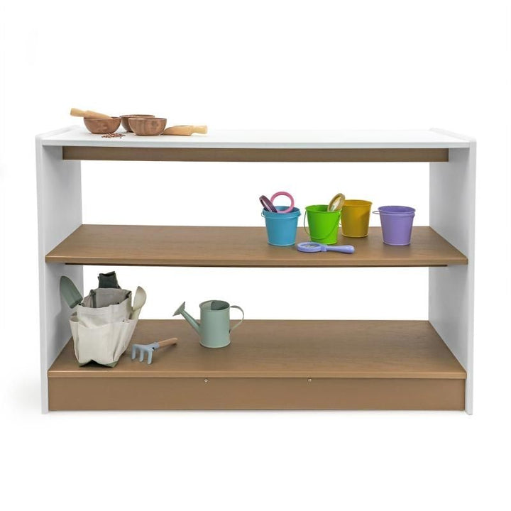 Whitney Brothers outdoored Storage Shelf - Front View With Toys On The Shelves