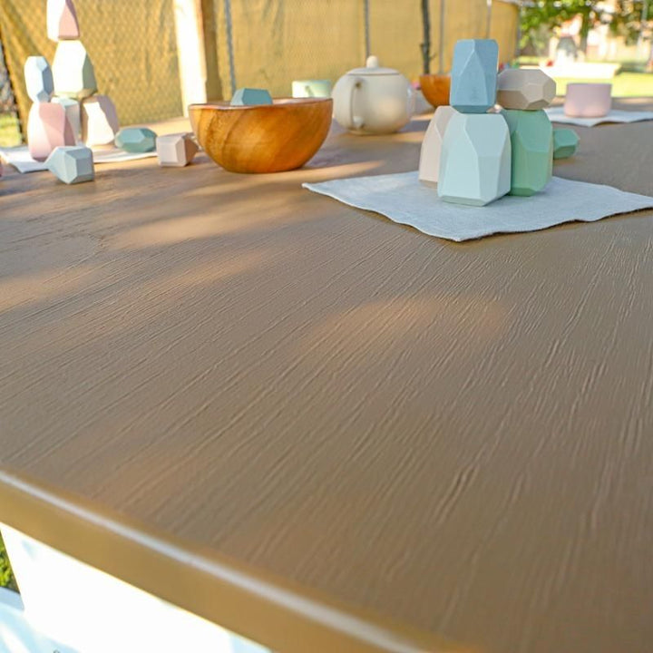 Whitney Brothers outdoored Table - Top Close Up View In Details With Toys