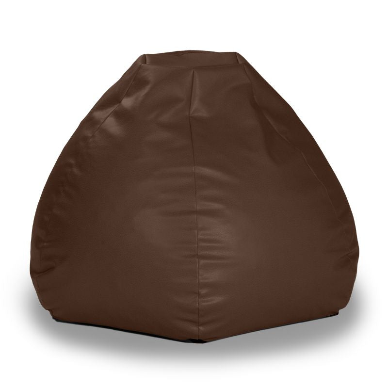 Jaxx Pazi faux leather bean bag pod chair in Chocolate, a sculpted lounger for offices, classrooms and homes