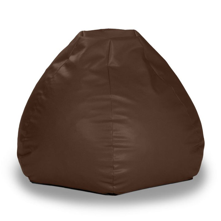 Jaxx Pazi faux leather bean bag pod chair in Chocolate, a sculpted lounger for offices, classrooms and homes