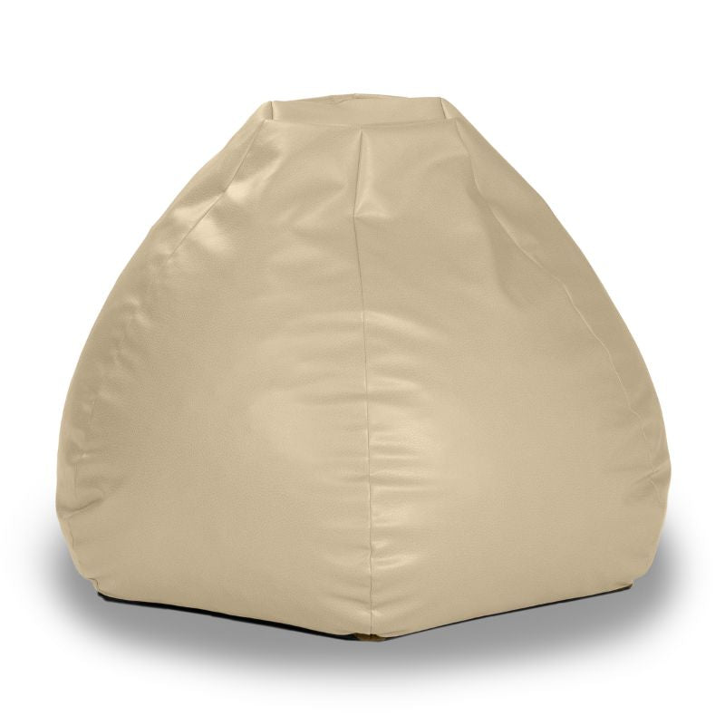 Jaxx Pazi faux leather bean bag pod chair in Natural Beige, a sculpted lounger for offices, classrooms and homes