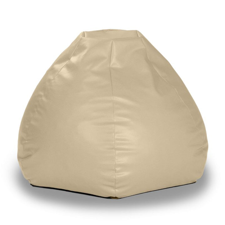 Jaxx Pazi faux leather bean bag pod chair in Natural Beige, a sculpted lounger for offices, classrooms and homes