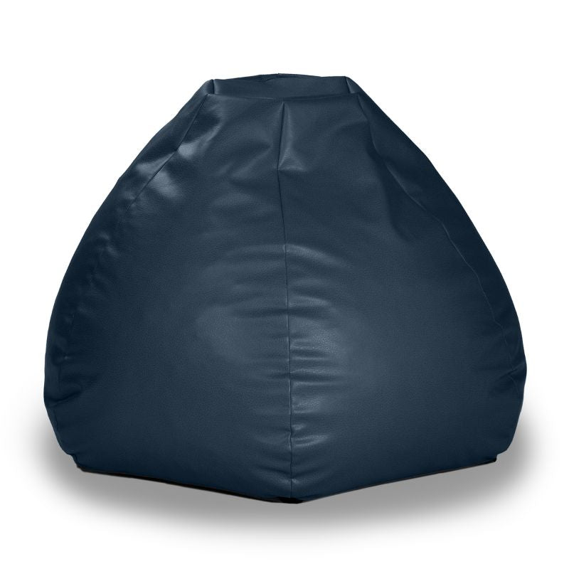 Jaxx Pazi faux leather bean bag pod chair in Oxford Blue, a sculpted lounger for offices, classrooms and homes
