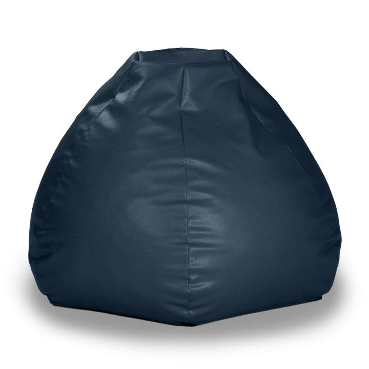 Jaxx Pazi faux leather bean bag pod chair in Oxford Blue, a sculpted lounger for offices, classrooms and homes