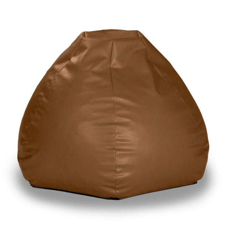 Jaxx Pazi faux leather bean bag pod chair in Walnut, a sculpted lounger for offices, classrooms and homes