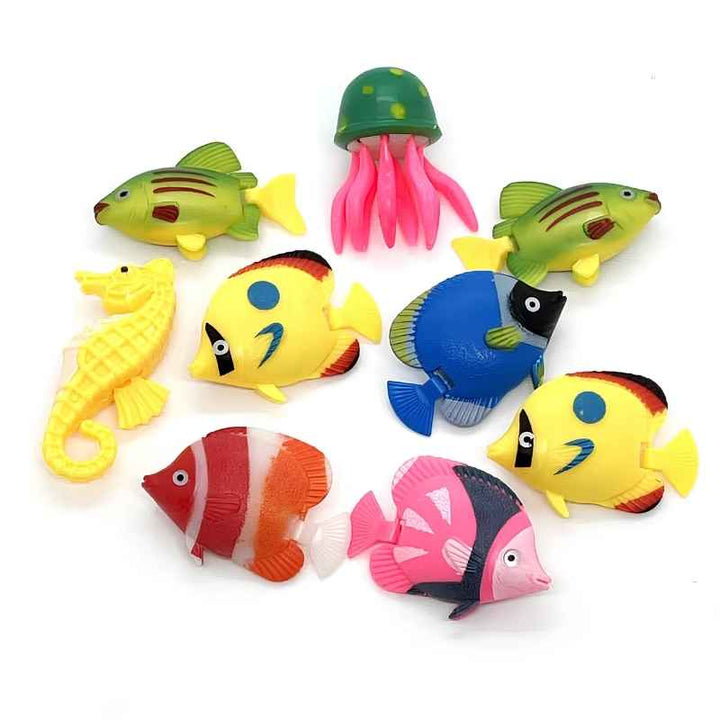 TFH Bubble Tube Fish set of eight colourful sea creatures including fish, a seahorse and a jellyfish figure for visual sensory play