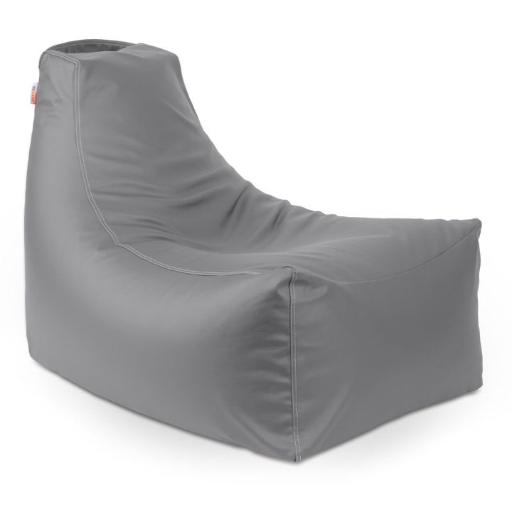 Jaxx Pezzi classroom bean bag chair in charcoal vinyl, supportive flexible seating for classrooms and home