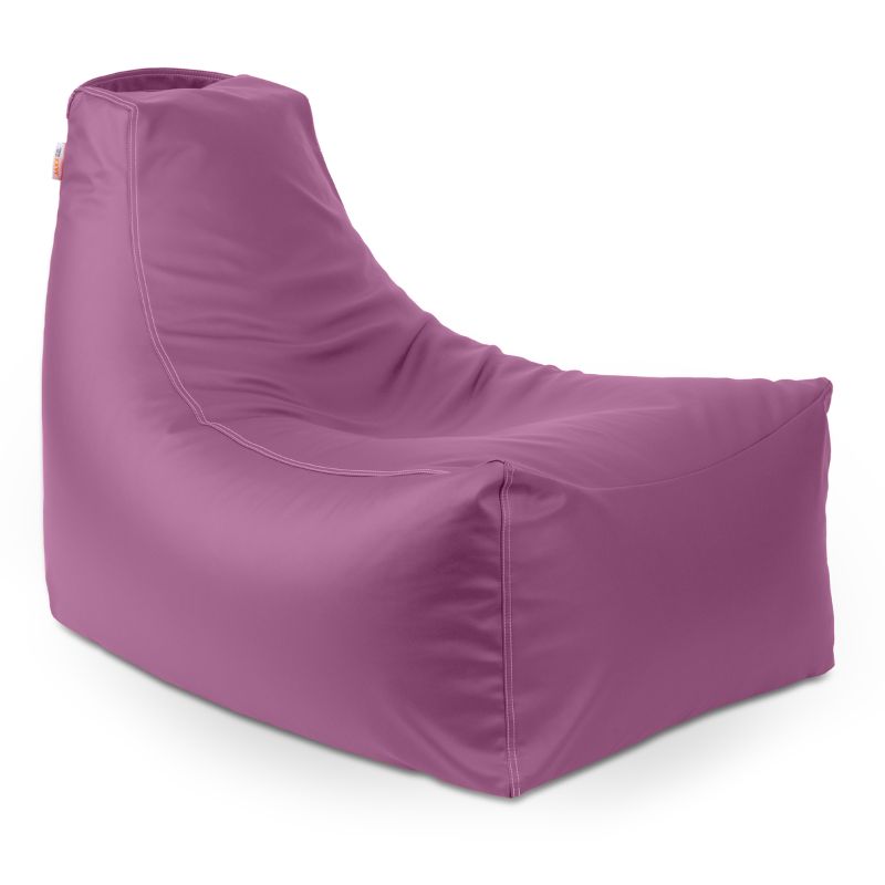 Jaxx Pezzi classroom bean bag chair in purple vinyl, comfortable flexible seating for study and quiet breaks