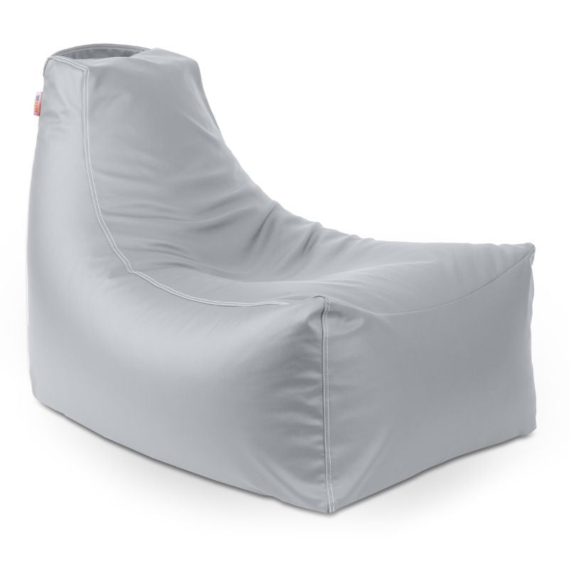 Jaxx Pezzi classroom bean bag chair in submarine grey vinyl, wipe-clean flexible seating for schools and home