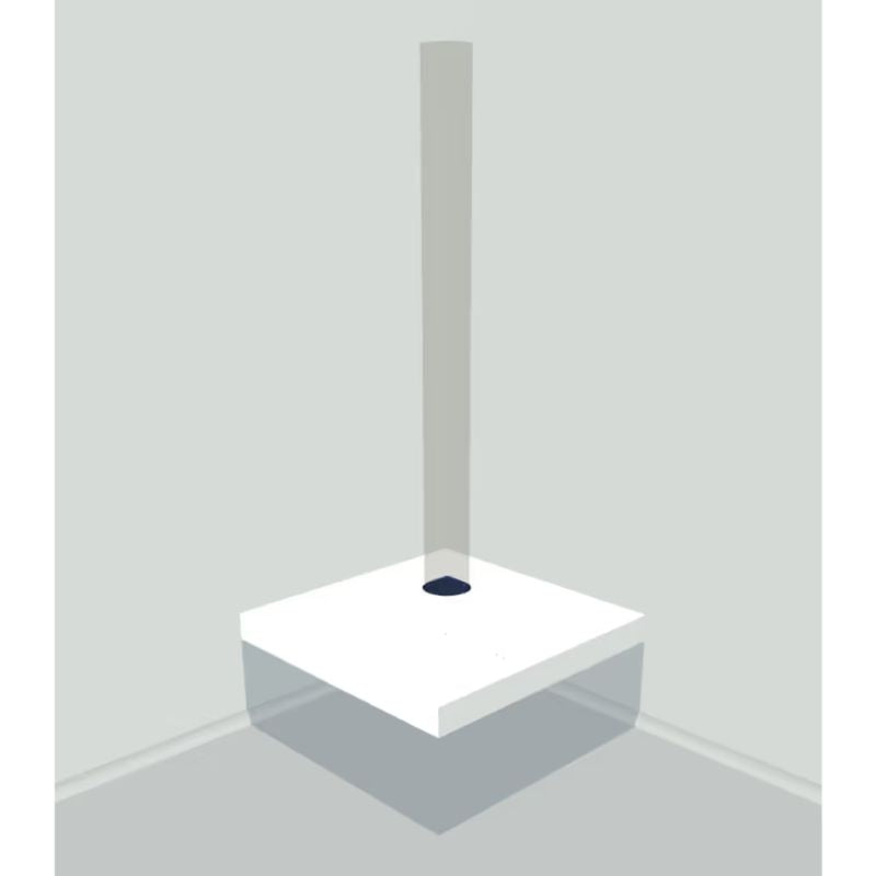 Basic rendered illustration of the TFH Corner Bubble Tube Podium with tube cutout