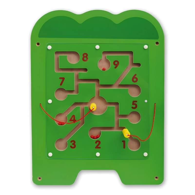 A numbered wire bead maze panel from the TFH Crocodile Activity Wall Panel, a fine motor sensory wall panel activity for classrooms and clinics