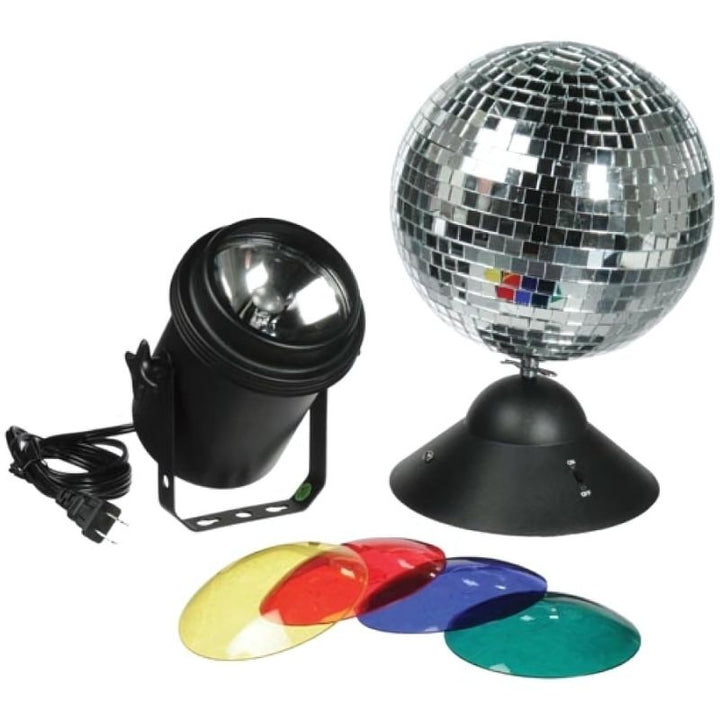 Experia Premium Sensory Room landscape view showing the 10" Mirror Ball Bundle scattering light across the complete padded sensory room environment