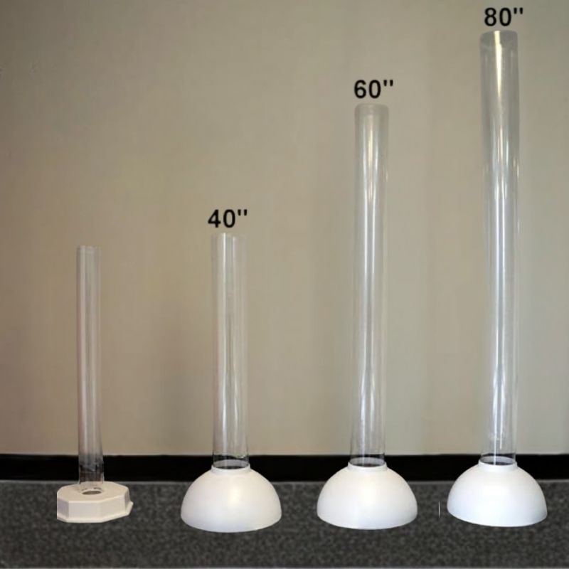 Experia Superactive LED Bubble Tube size comparison showing all three available heights - 40 inch, 60 inch, and 80 inch - for the Superactive wireless controller bundle