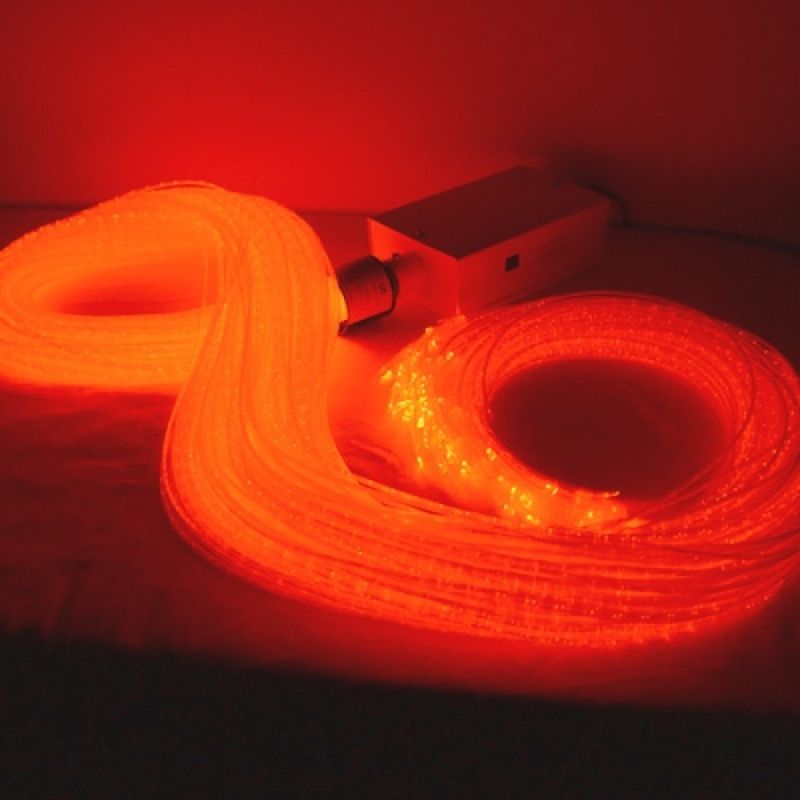 Experia Superactive LED Fibre Optic Bundle in red light demonstrating one of the 8 colour options available via the wireless Qi-charging controller
