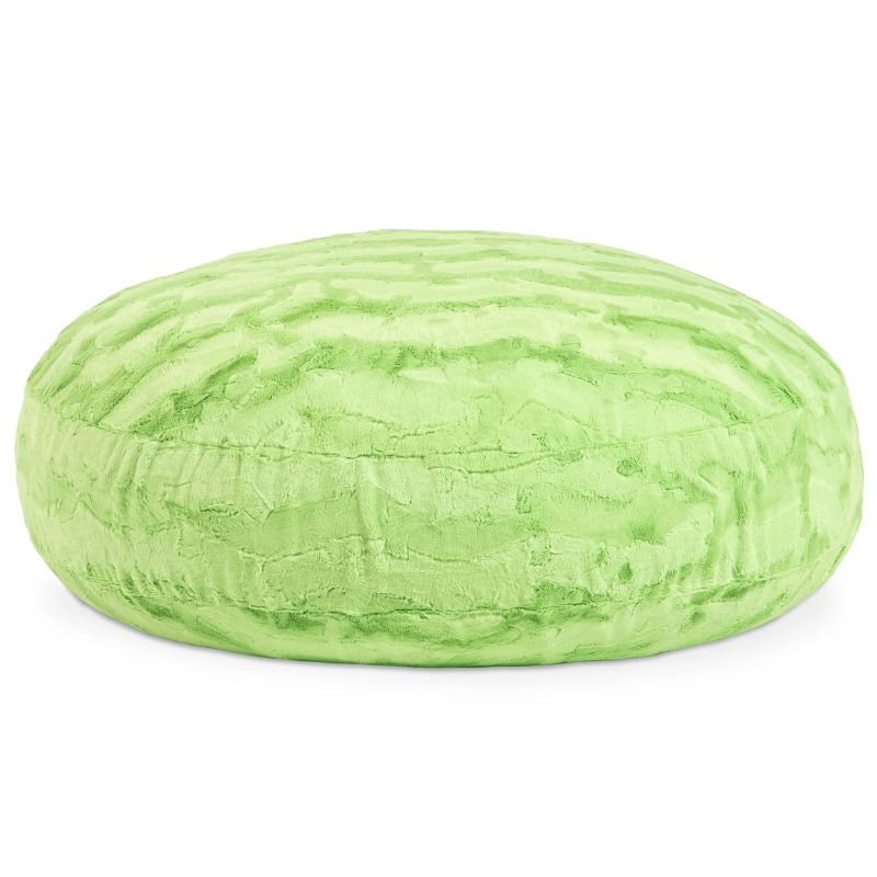Jaxx Cocoon Fur faux fur bean bag chair in Green, cozy sensory seating and a crash pad for kids in classrooms and homes