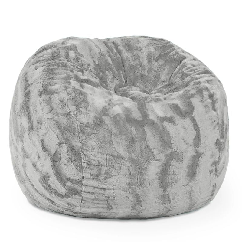 Jaxx Saxx faux fur bean bag chair in Grey, a soft tactile sensory seat for kids