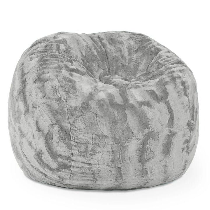 Jaxx Saxx faux fur bean bag chair in Grey, a soft tactile sensory seat for kids