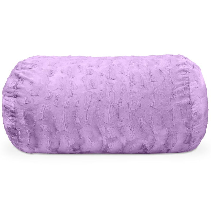 Jaxx Lounger 4ft faux fur bean bag lounger for kids in Purple, a plush sensory seating option for classrooms and playrooms.
