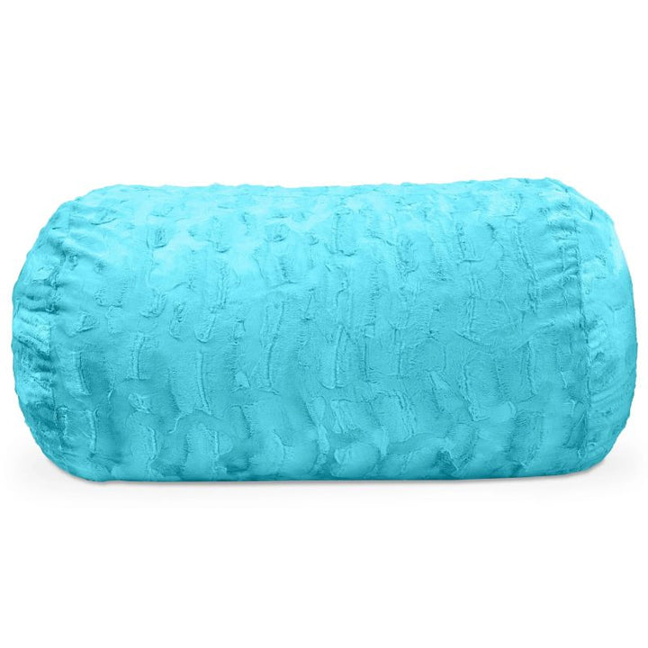 Jaxx Lounger 4ft faux fur bean bag lounger for kids in Teal, a plush kids bean bag chair for therapy rooms and playrooms.