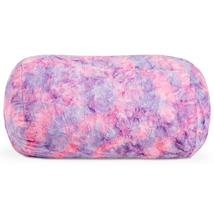 Jaxx Lounger 4ft faux fur bean bag lounger for kids in Unicorn, a pastel kids bean bag chair for playrooms and bedrooms.