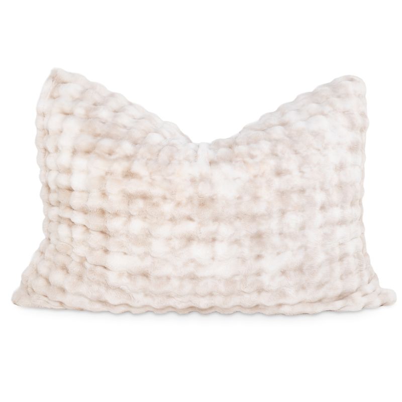 Raven-Symoné LoungePuff faux fur floor lounger in Phantom Cream on a white background