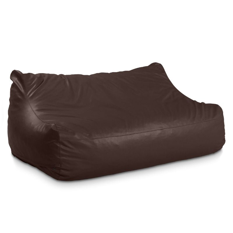 Jaxx Lozia faux leather loveseat in chocolate, easy-clean waiting room seating