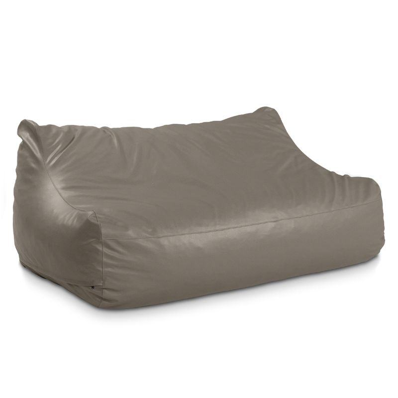 Jaxx Lozia faux leather loveseat in gun metal, a wipeable loveseat for offices