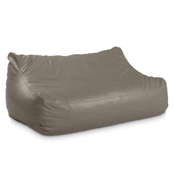 Jaxx Lozia faux leather loveseat in gun metal, a wipeable loveseat for offices