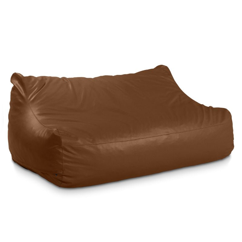 Jaxx Lozia faux leather loveseat in walnut, easy-clean soft seating for reception areas