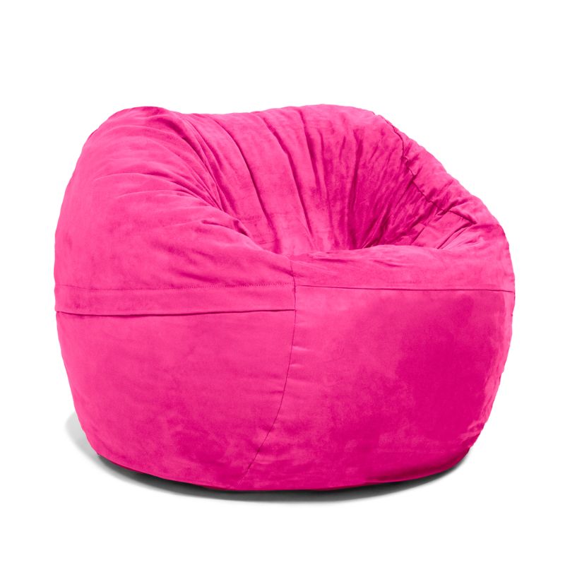 Jaxx Saxx 3ft foam bean bag chair in vivid Fuchsia microsuede, a kids bean bag chair that moulds to the body