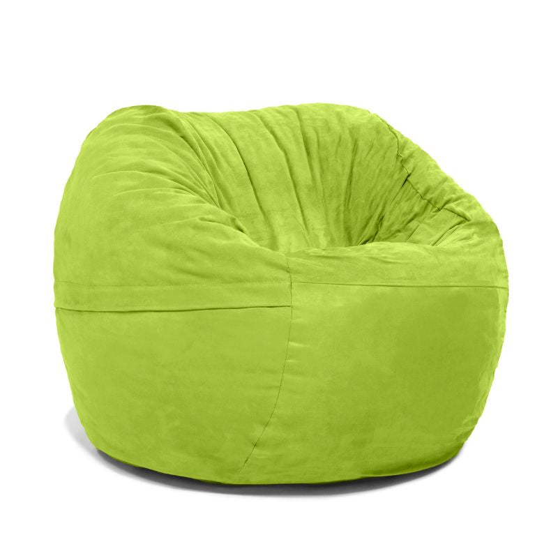 Jaxx Saxx 3ft foam bean bag chair in Lime microsuede, a cheerful round kids bean bag chair for playrooms and classrooms