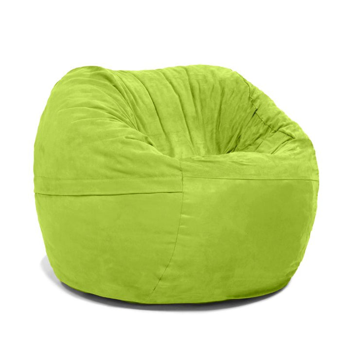 Jaxx Saxx 3ft foam bean bag chair in Lime microsuede, a cheerful round kids bean bag chair for playrooms and classrooms