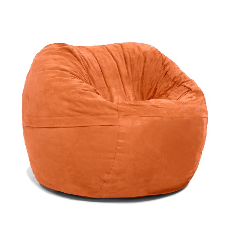 Jaxx Saxx 3ft foam bean bag chair in Orange microsuede, a round kids bean bag chair with a washable cover