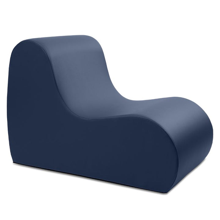 Navy Blue Jaxx Midtown Large foam chair, a wipeable classroom soft seating chair for kids and adults