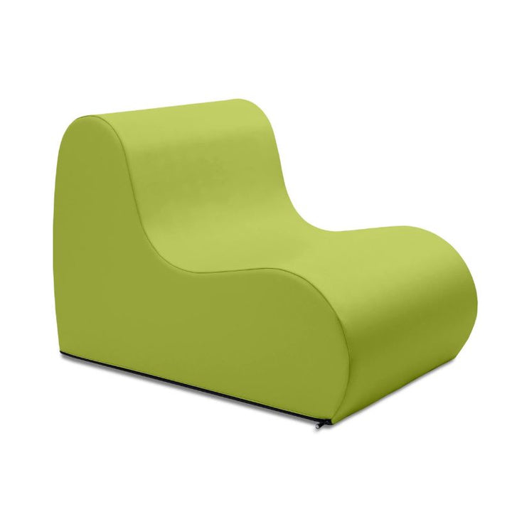 Green Jaxx Midtown Medium foam chair, a wipeable classroom soft seating chair for kids and adults