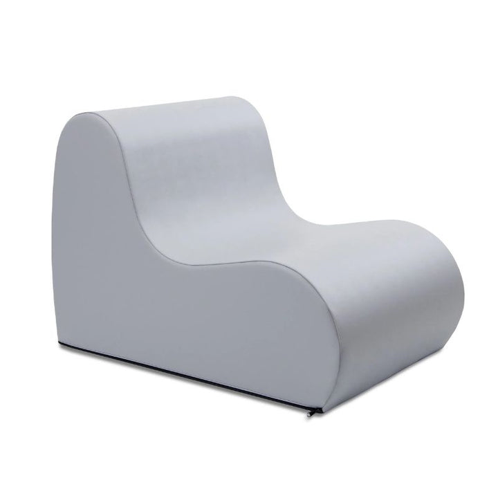 Submarine Grey Jaxx Midtown Medium foam chair, a wipeable classroom soft seating chair for kids and adults