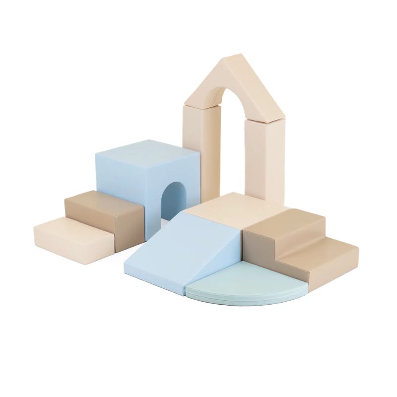 IGLU Foam Play Set Creativity fully arranged with arch, tunnel cube, steps and ramp shapes for climbing and sensory play