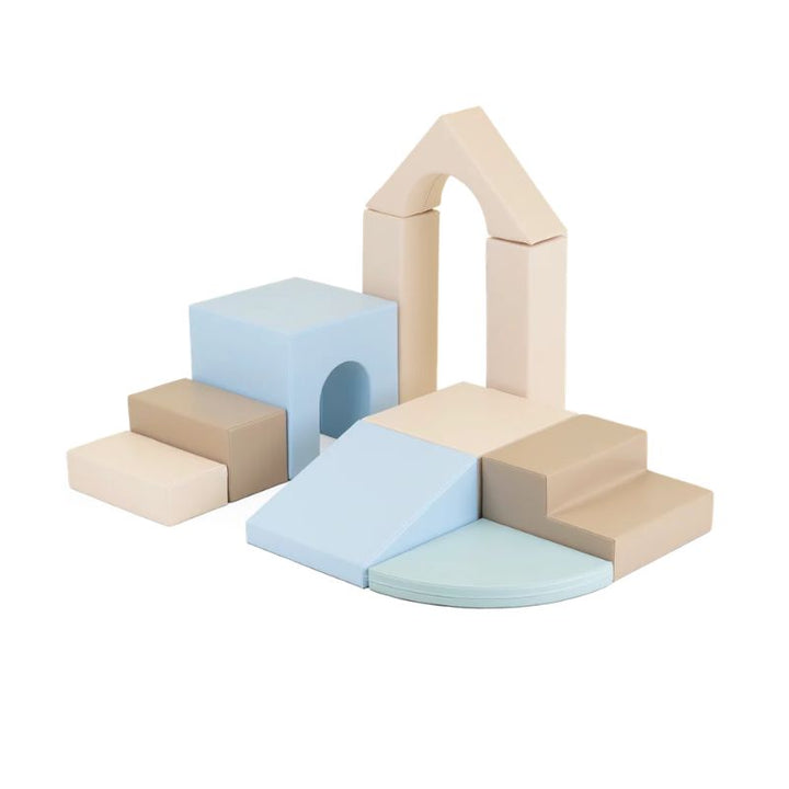 IGLU Foam Play Set Creativity fully arranged with arch, tunnel cube, steps and ramp shapes for climbing and sensory play