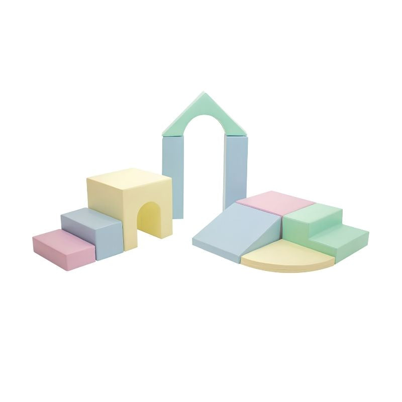 IGLU Foam Play Set Creativity in the Light Pastel colourway, a modular baby gym for climbing and sensory play, shown in landscape view