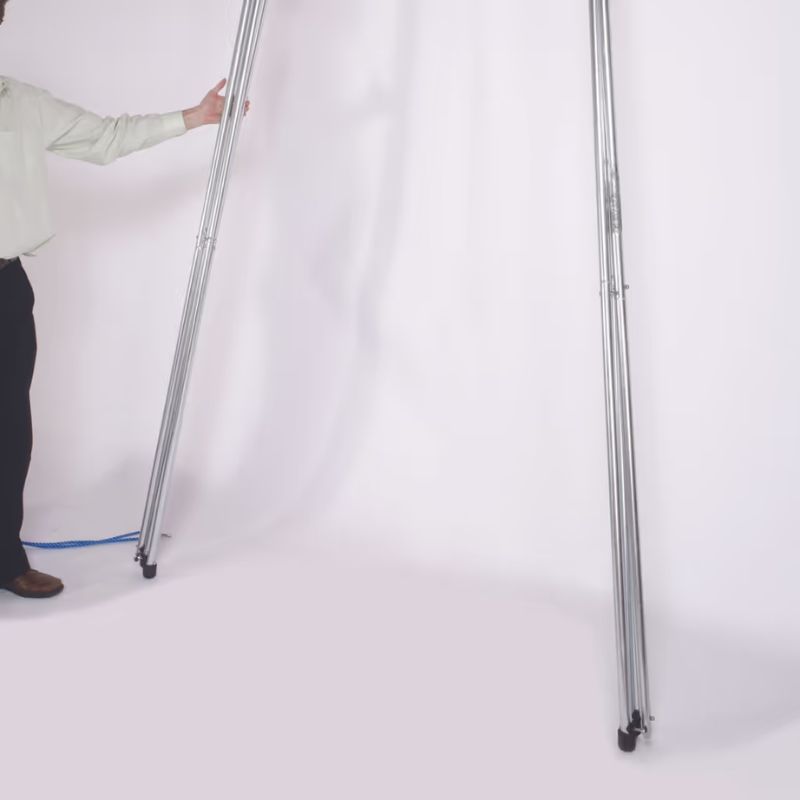 TFH Foldaway Swing Frame folded flat for storage, demonstrating the portable design of this vestibular swing stand