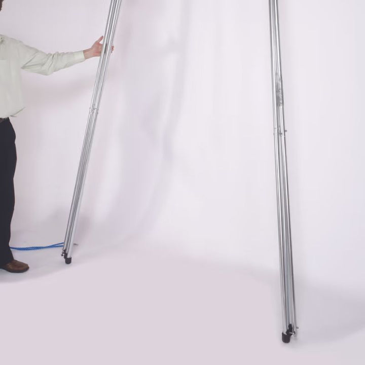 TFH Foldaway Swing Frame folded flat for storage, demonstrating the portable design of this vestibular swing stand