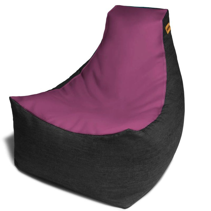 Jaxx Pixel gaming bean bag chair in green vinyl and denim, a colourful sensory seating option for classrooms