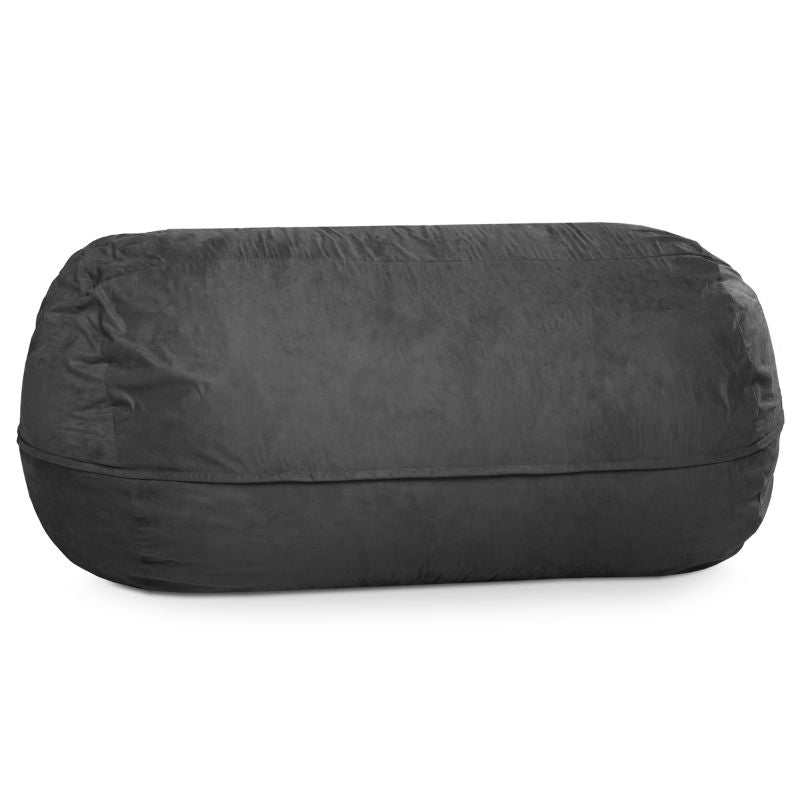 Jaxx 7 ft giant bean bag chair in black microsuede, an oversized lounger for calm corners and living rooms