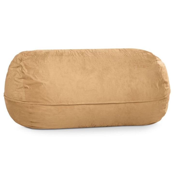 Jaxx giant bean bag chair in camel microsuede, a cozy 7 ft lounger for family rooms