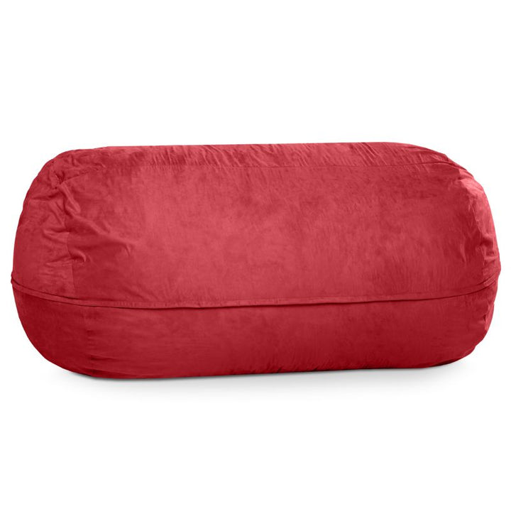Jaxx 7 ft giant bean bag chair in cinnabar microsuede, an oversized lounger for living rooms