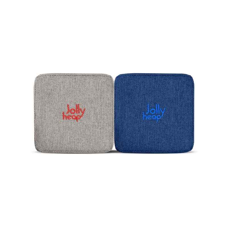 Light grey and blue fabric colour swatch for JollyHeap giant magnetic building blocks