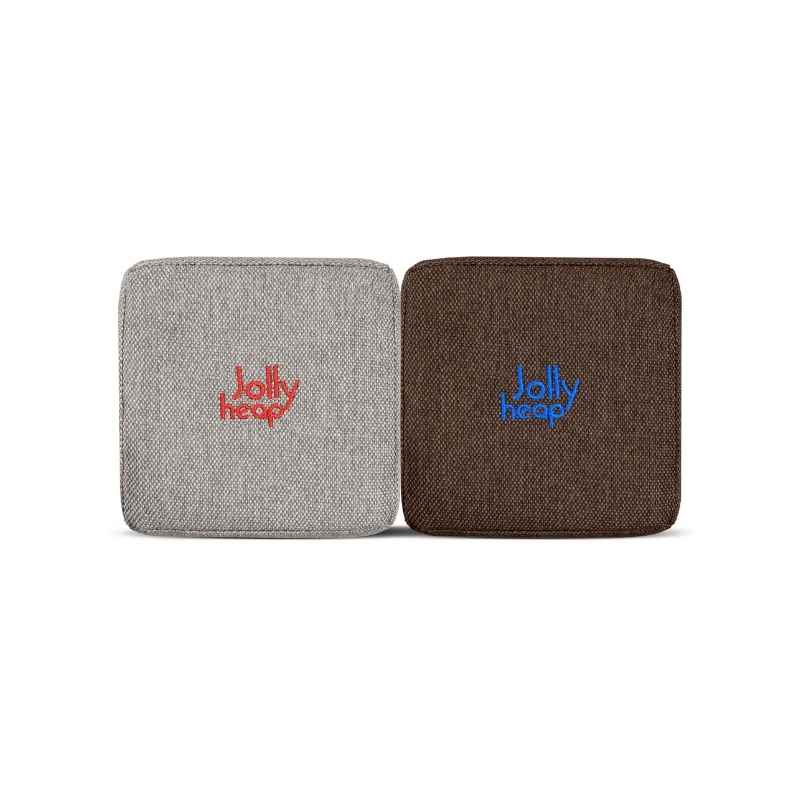 Light grey and brown fabric colour swatch for JollyHeap giant magnetic building blocks