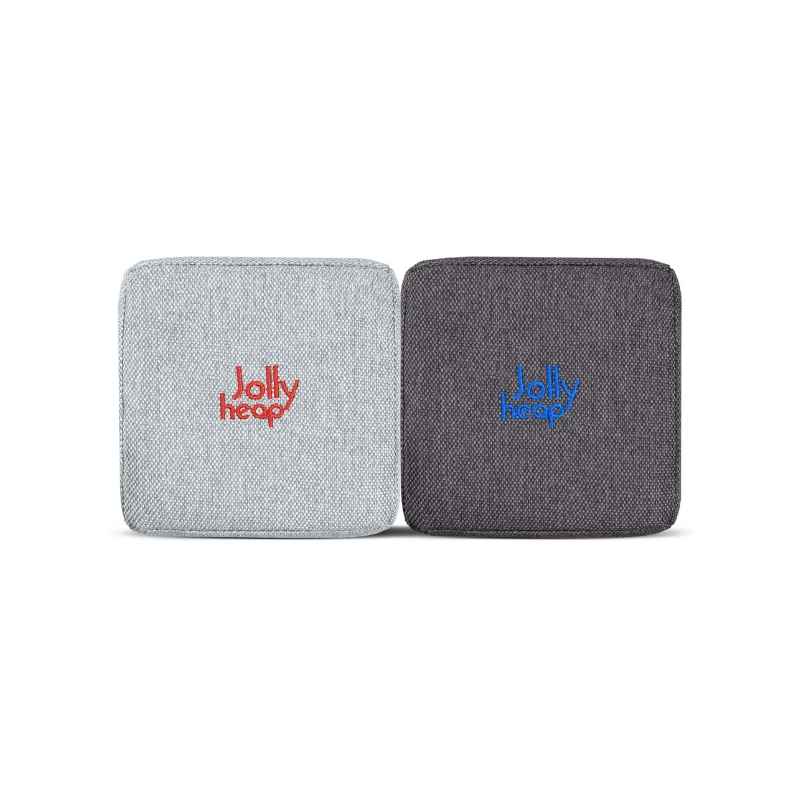 Light grey and dark grey fabric colour swatch for JollyHeap giant magnetic building blocks
