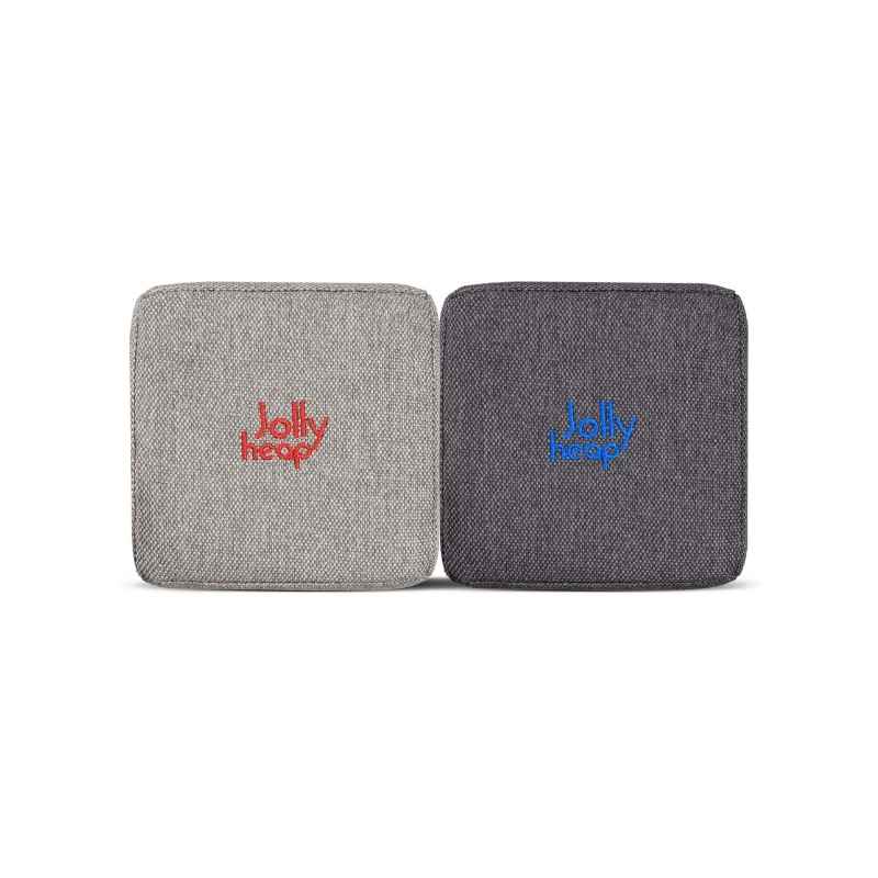 Light grey and dark grey fabric colour swatch for JollyHeap giant magnetic building blocks