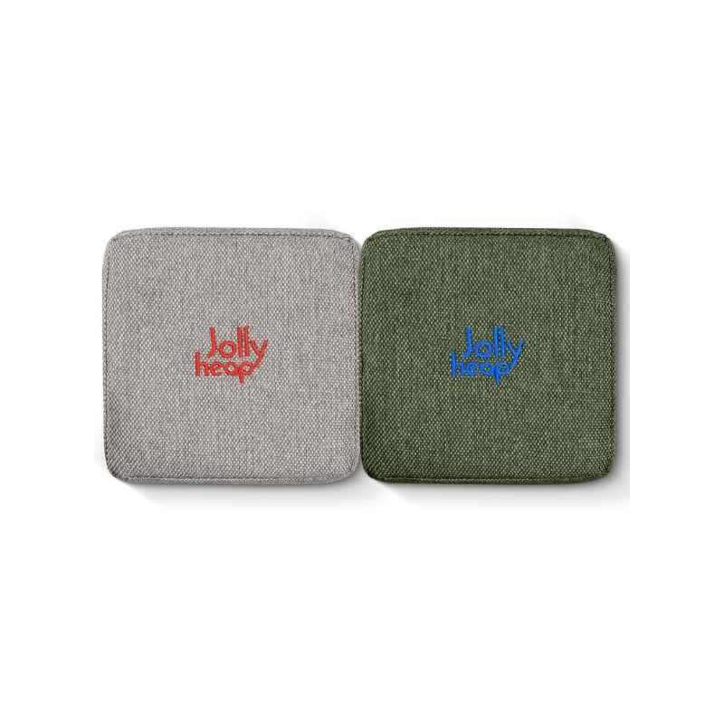 Light grey and green fabric colour swatch for JollyHeap giant magnetic building blocks